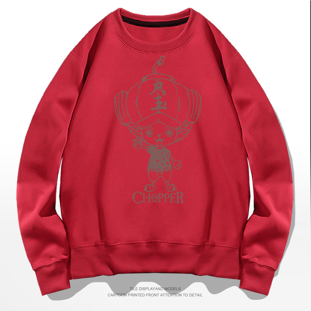 Casual Chopper Pattern Crew Neck Sweatshirt