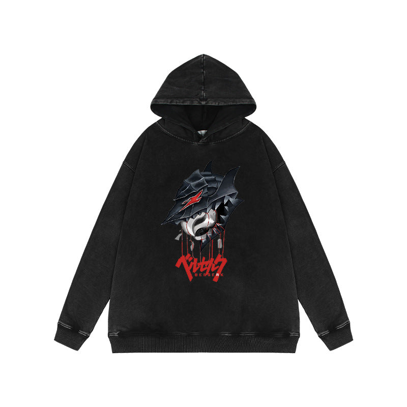 Trendy Vintage Anime Washed Loose Hoodie