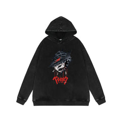 Trendy Vintage Anime Washed Loose Hoodie