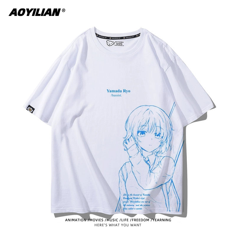 Versatile Women's Anime Cotton T-Shirt