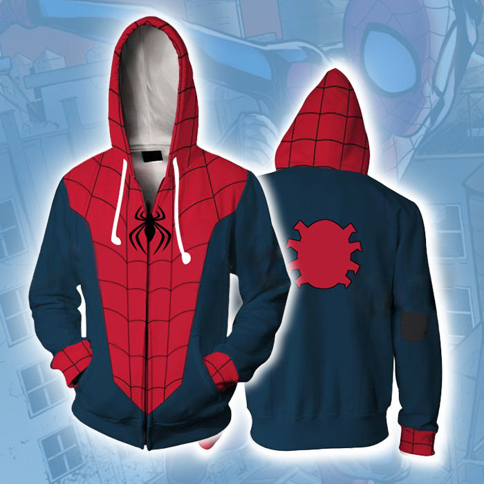 Cool Spider Universe Cosplay Men's Zipper Hoodie