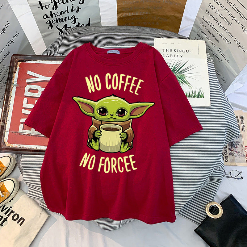 Casual Baby Yoda Pattern Short Sleeve T-shirt