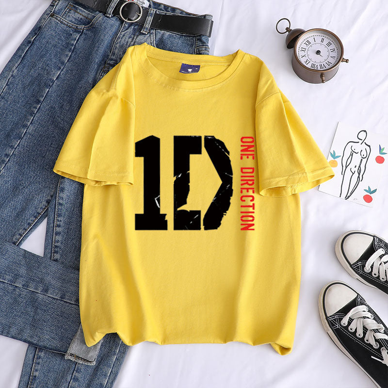 Casual 1D Short-sleeved Cotton T-shirt