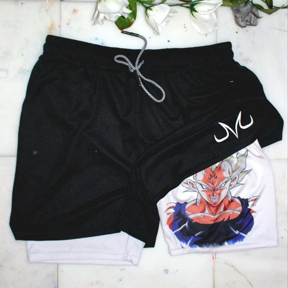 Casual Anime Double-layer Fitness Sports Shorts