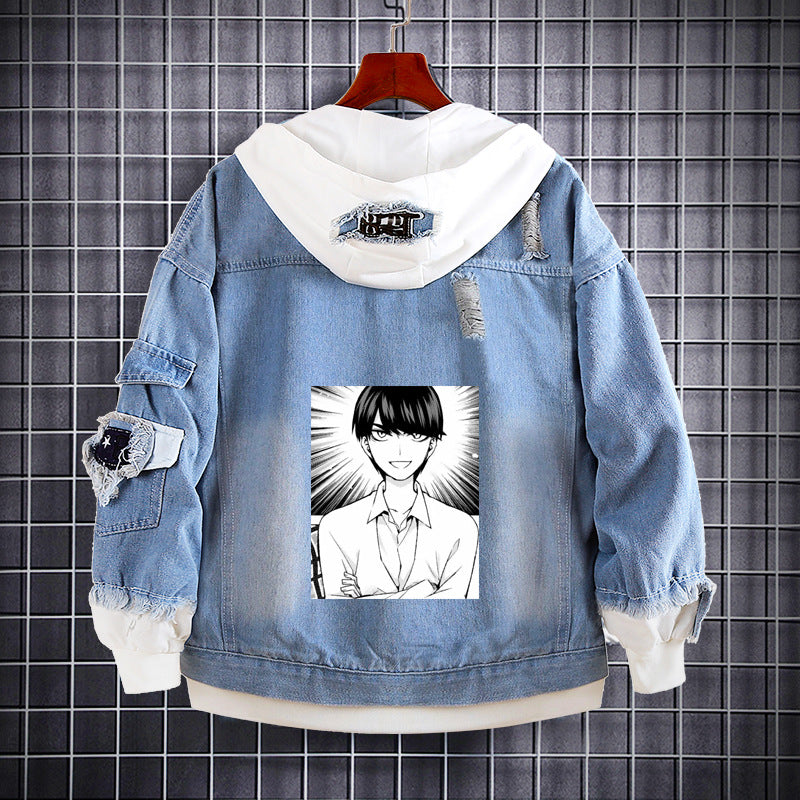 Unisex Anime Nakano Hooded Denim Jacket