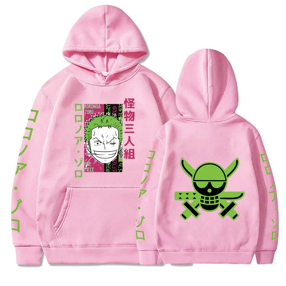 Unisex Zoro Roronoa Printed Casual Loose Hoodie