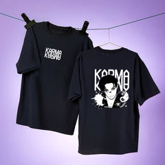 KPOP Album KARMA Logo Print Crew Neck T-Shirt