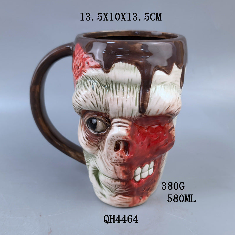 Skull Head Bone Ceramic Mug