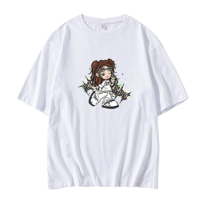 NJZ Cartoon Print Short-sleeved T-shirt