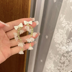 Lily of The Valley Fringed Stud Earrings