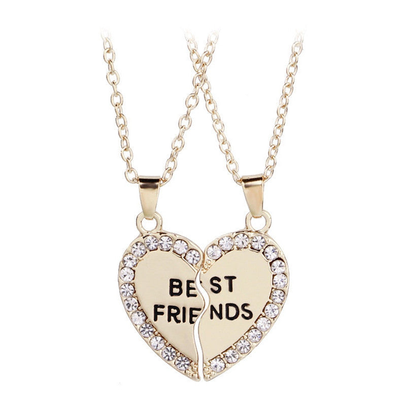 BEST FRIENDS Heart-shaped Pendant Necklace