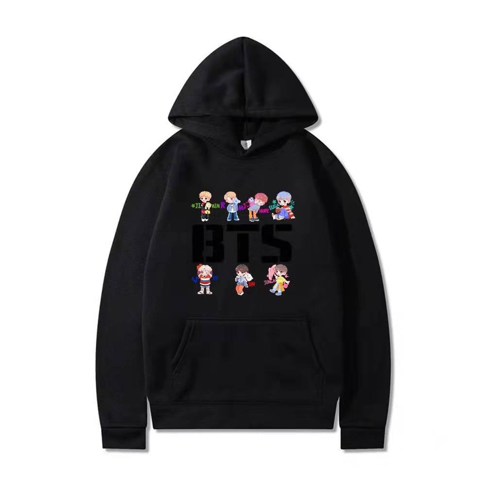 Unisex Cartoon Kpop Printed Casual Hoodie