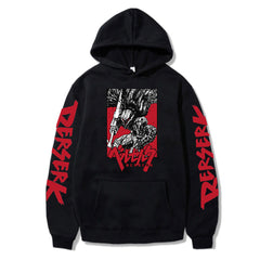 Retro Anime Printed Pullover Hoodie