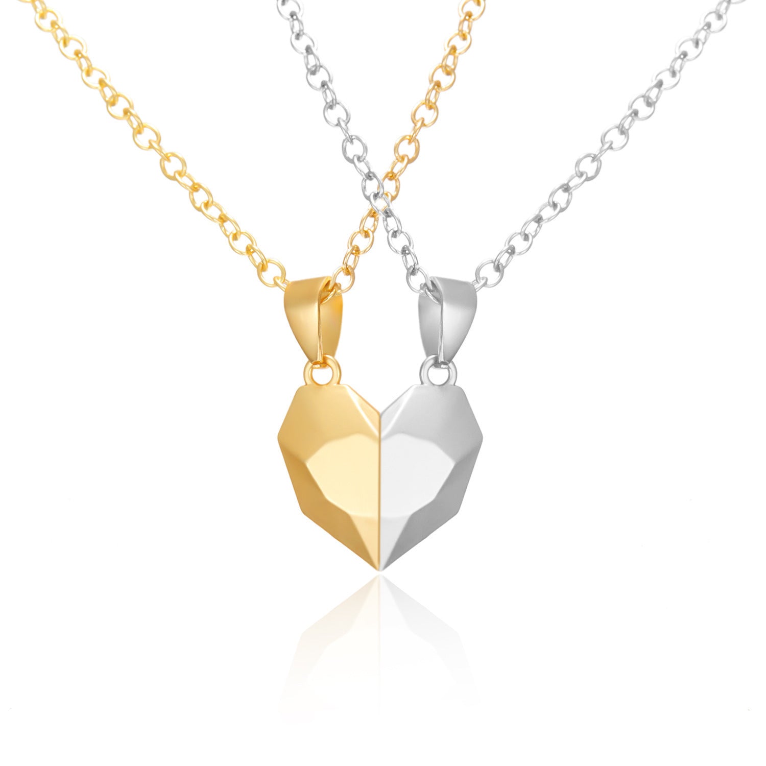 Versatile Magnetite Heart-shaped Couple Necklace