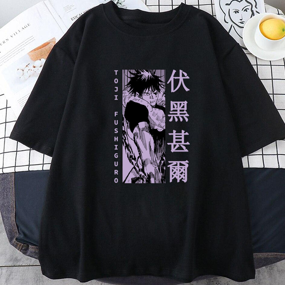 Unisex Toji Fushiguro Printed Crew Neck Tee