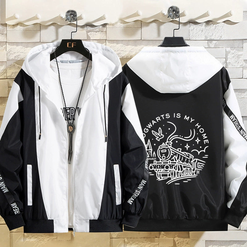 Casual Harry Pattern Zipper Loose Jacket