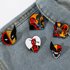 Deadpool and Wolverine Alloy Metal Badge Brooch