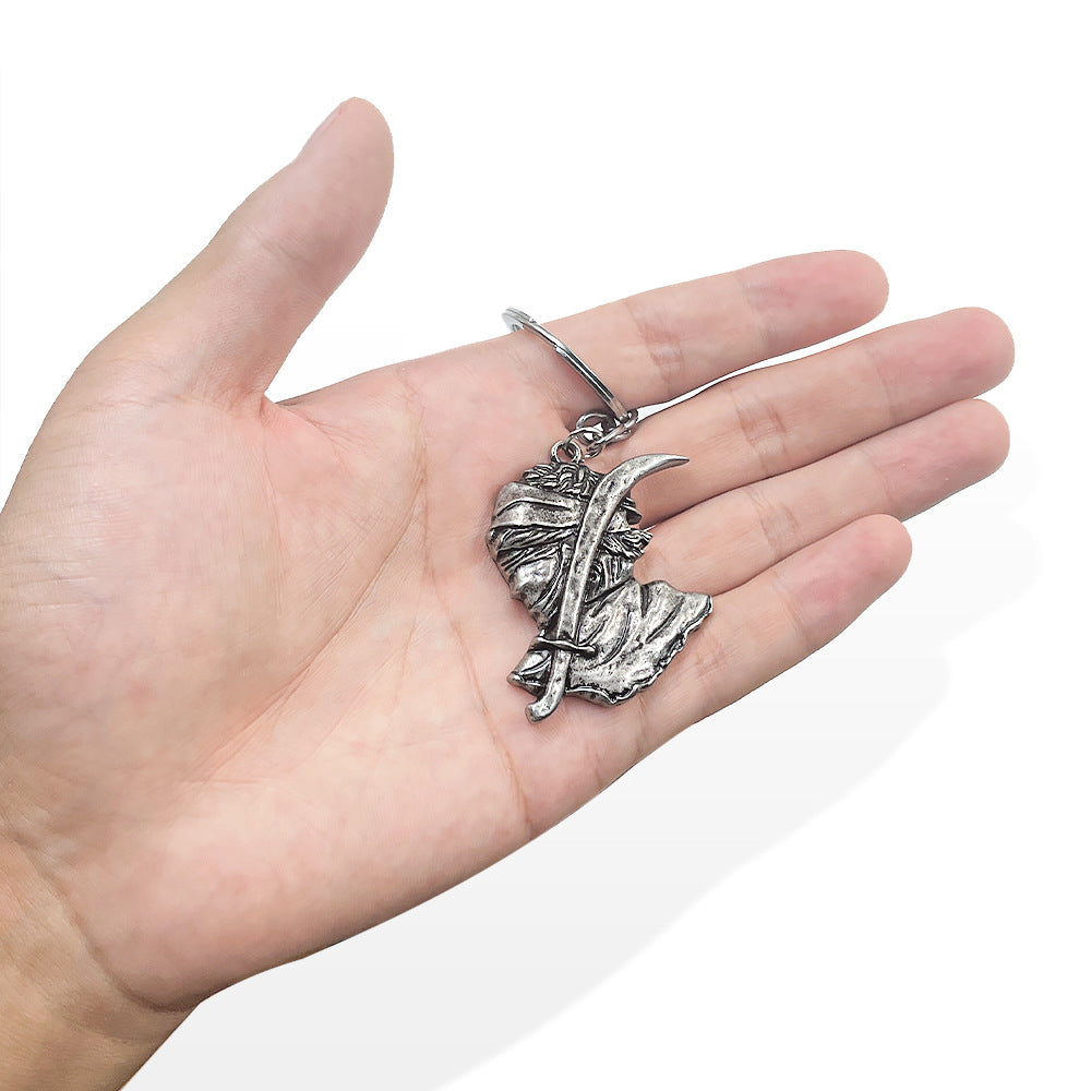 Cool Curved Sword Talisman Cos Keychain Pendant