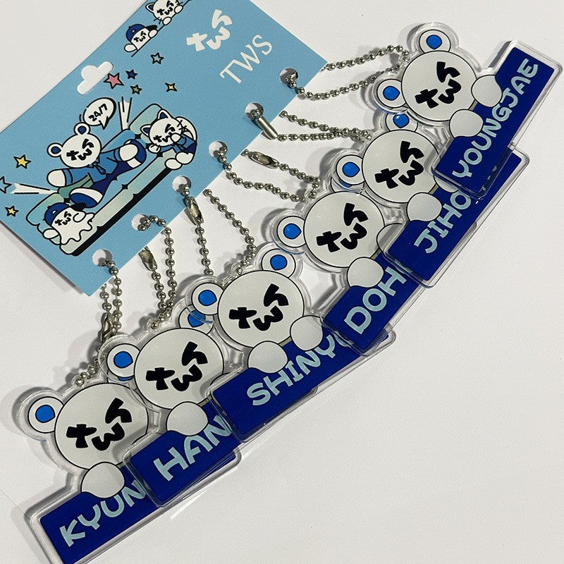TWS Name Tag Acrylic Pendant Keyring Set