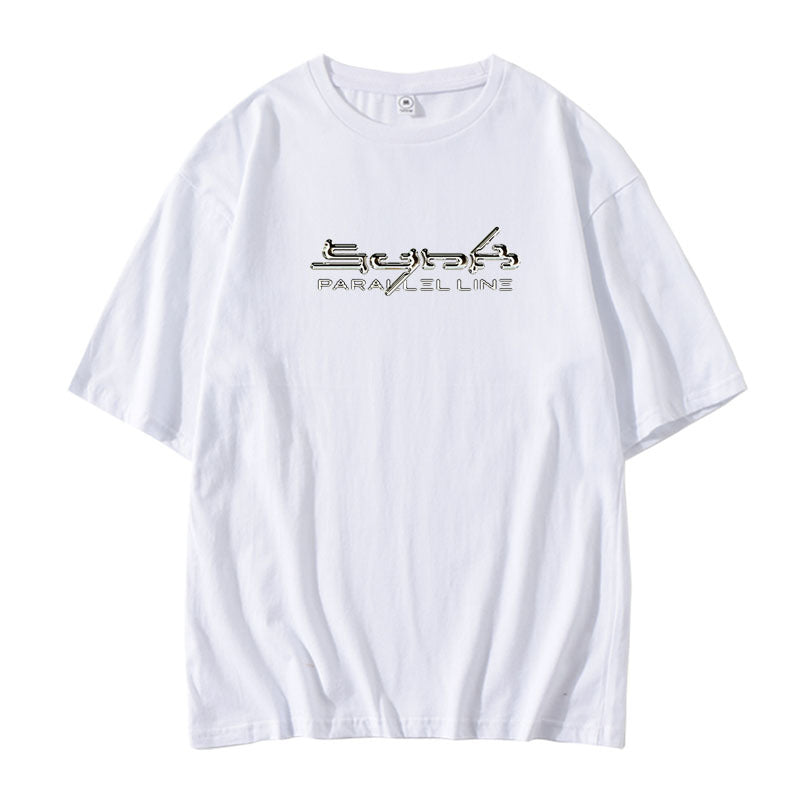 KPOP Parallel Line Printed Short Sleeve T-Shirt