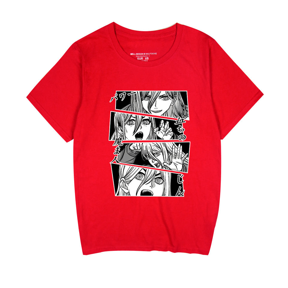 Women's Anime Graffiti Round Neck T-shirt