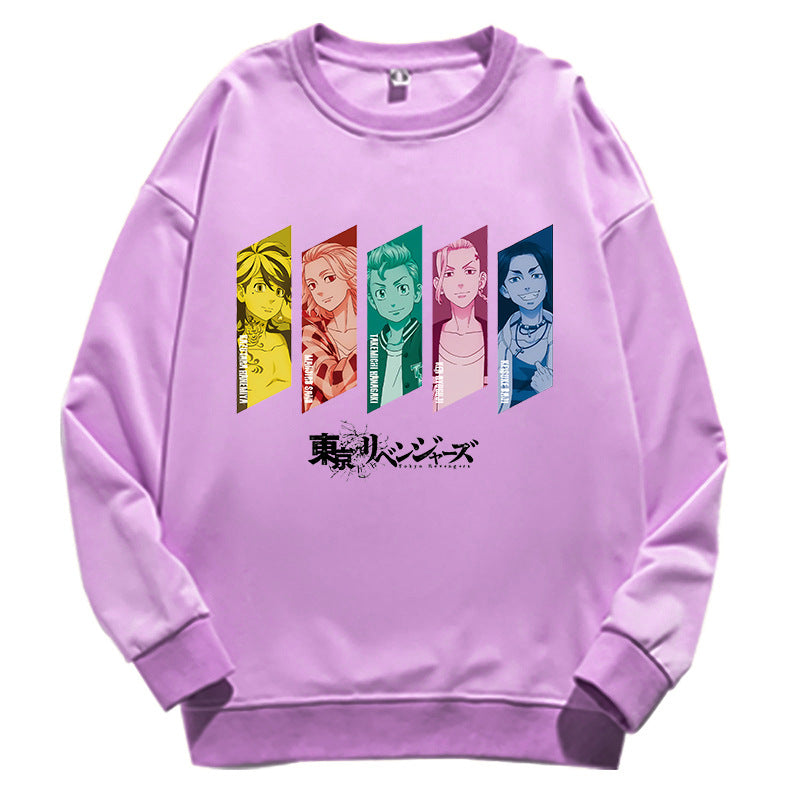 Anime Cotton Crew Neck Sweatshirt