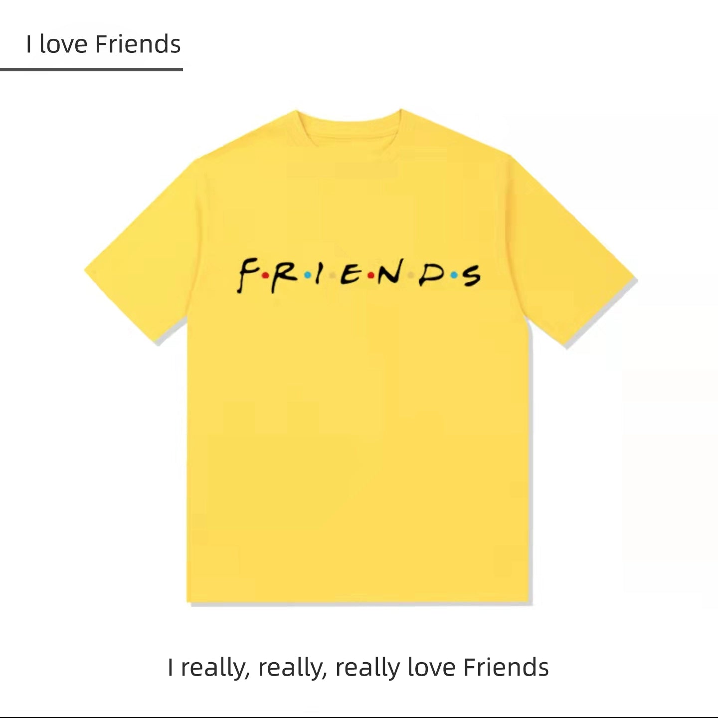 Unisex Casual Friends Letter Loose T-shirt