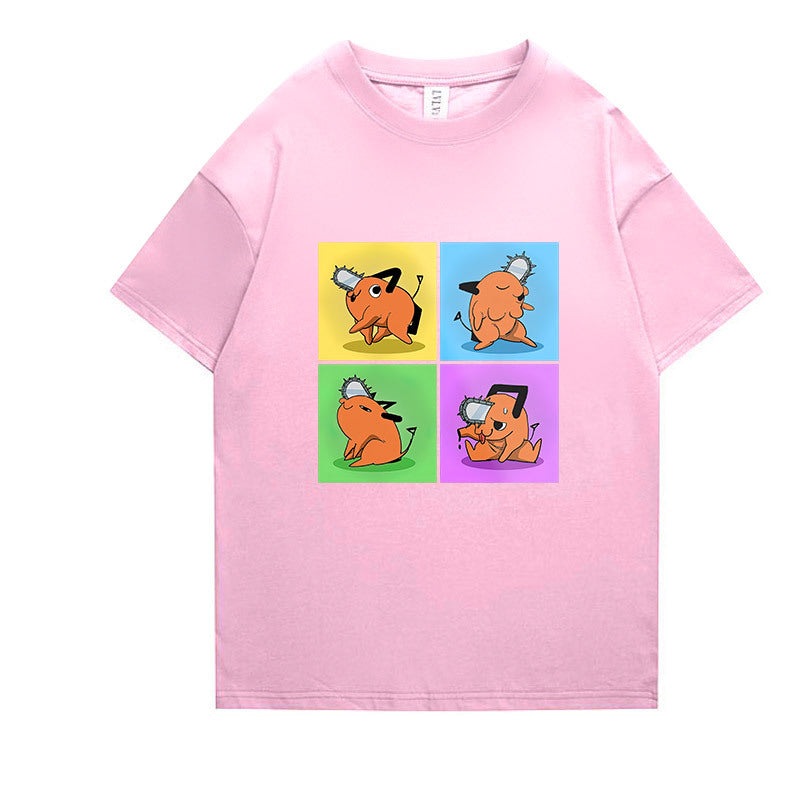 Unisex Pochita Anime Short Sleeve T-Shirt