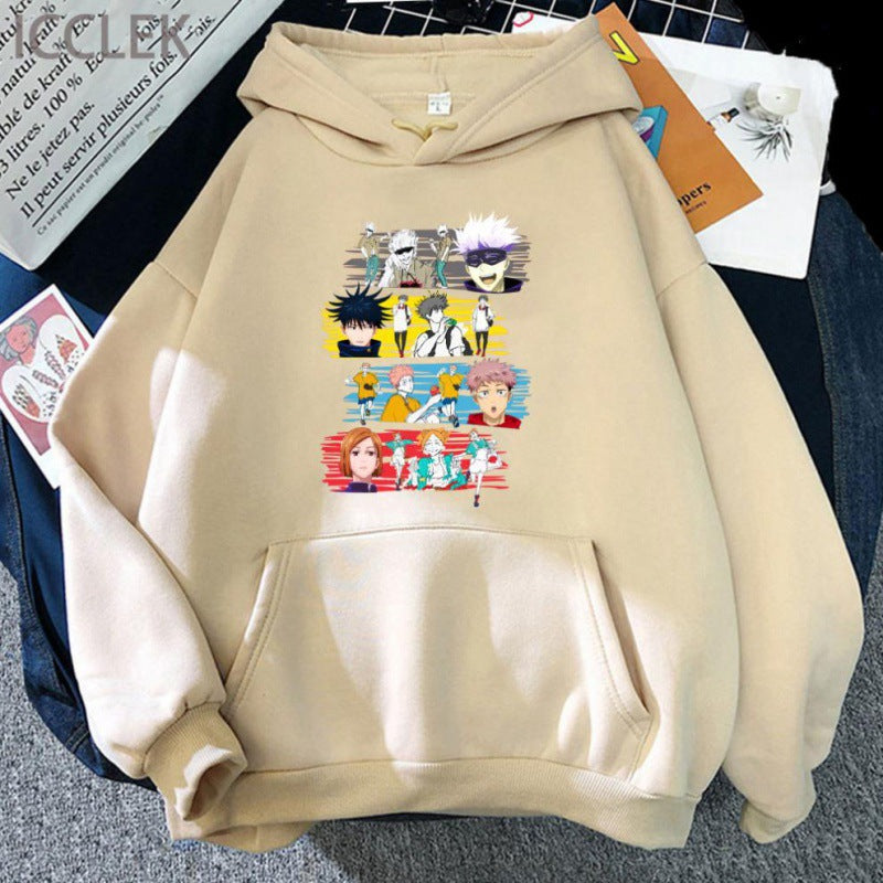 Trendy Anime Pattern Printed Casual Hoodie