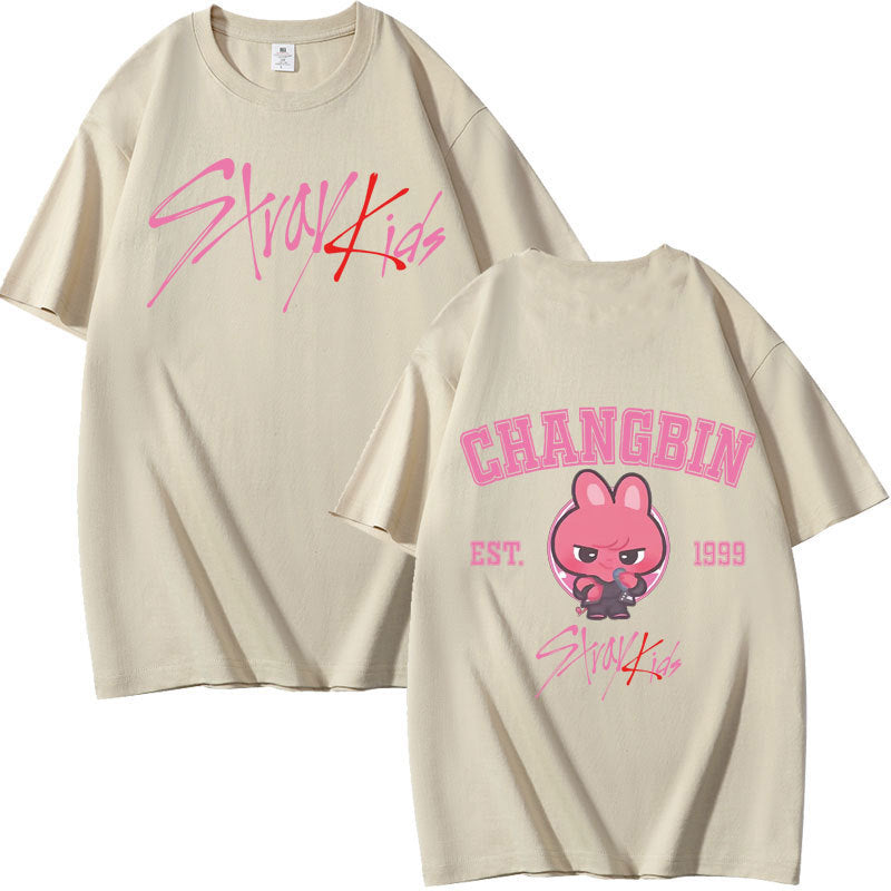 KPOP Letter Print Summer Short-sleeved T-shirt