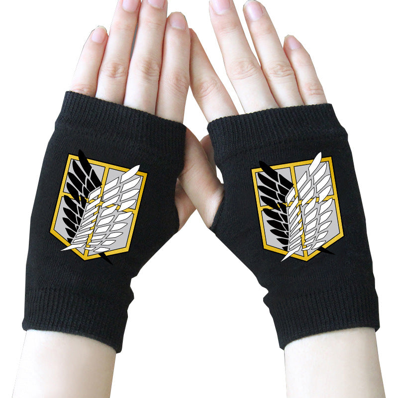 Trendy Anime Half Finger Gloves