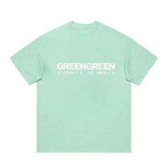 GREENGREEN Printed Cotton Round Neck T-shirt