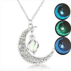 Hollow Luminous Moon Bead Necklace