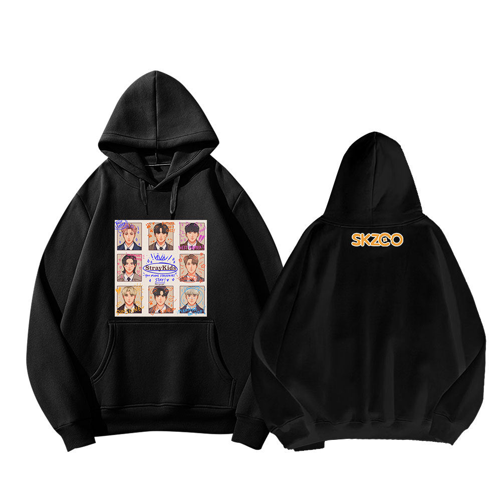 Kpop Cartoon Doll Pocket Hoodie