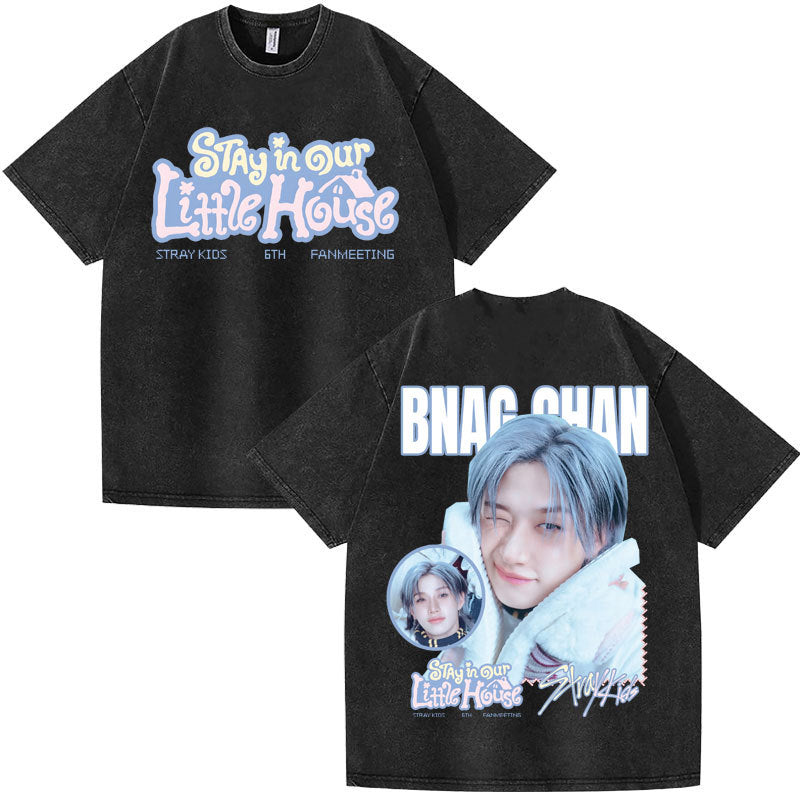 SKZ STAY in Our Little House Print Washed Tee
