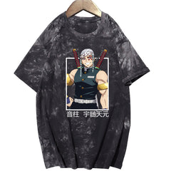 Unisex Trendy Anime Printed Tie-dye Short-sleeved T-shirt