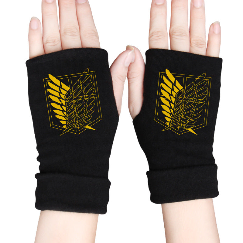 Trendy Anime Half Finger Gloves