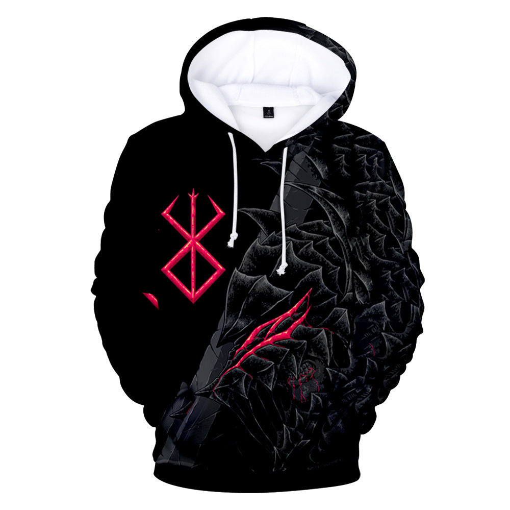 Men's Casual Anime 3D Printed Pullover Hoodie