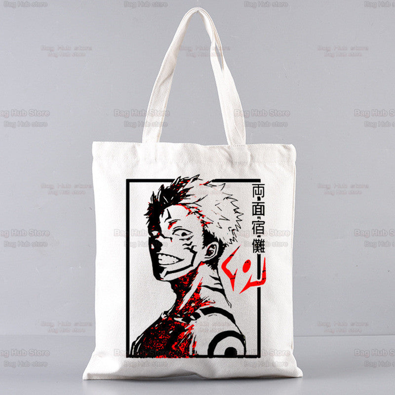 Gojo Printed Canvas Shoulder Tote Bag