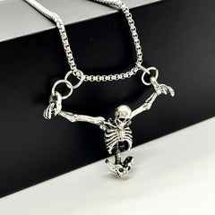 Retro Skull Bone Pendant Necklace