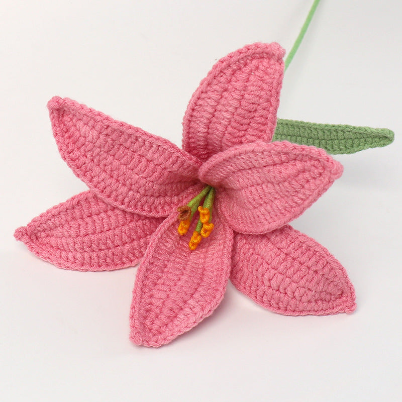 Lily Flower Branch Crocheted Bouquet