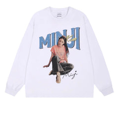 Minji Portrait Cotton Short-sleeved T-shirt