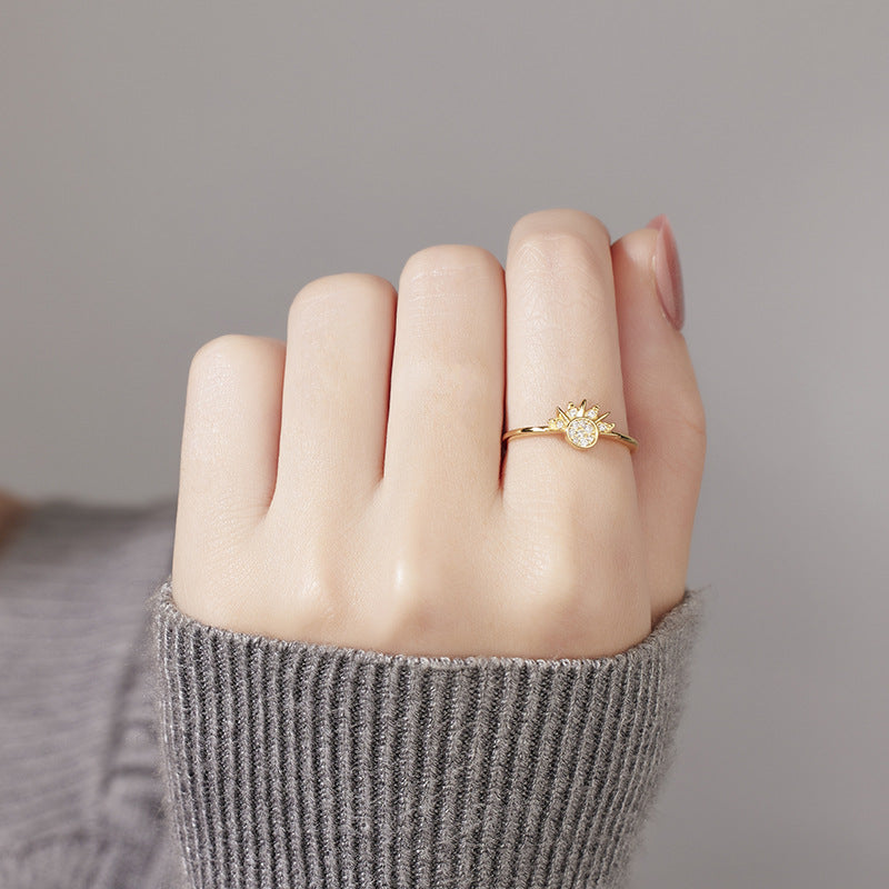 Sun and Moon Silver Couple Ring