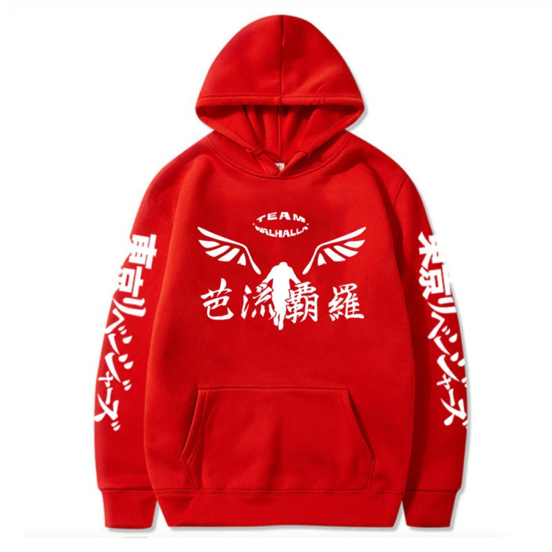 Unisex Anime Logo Print Loose Hoodie