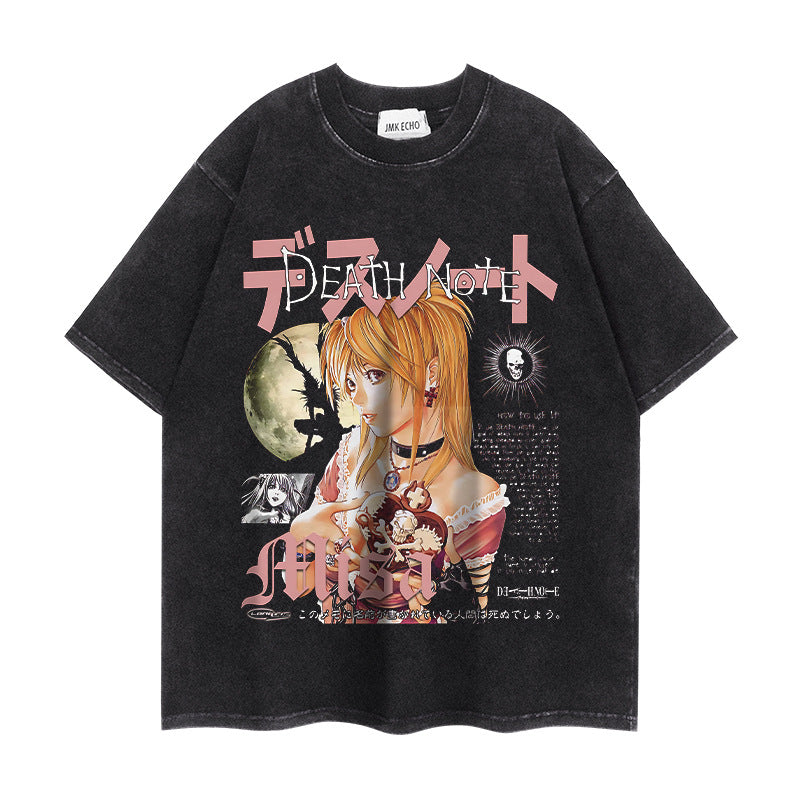 Trendy Death Note Cotton Washed T-shirt