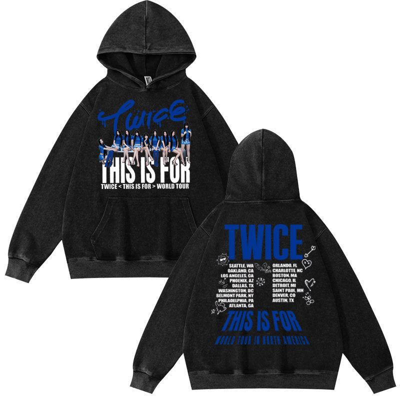 Vintage Twice THIS IS FOR WORLD TOUR Washed Hoodie