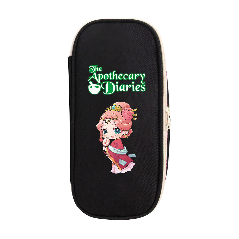 Red and Black Anime Zipper Pencil Case