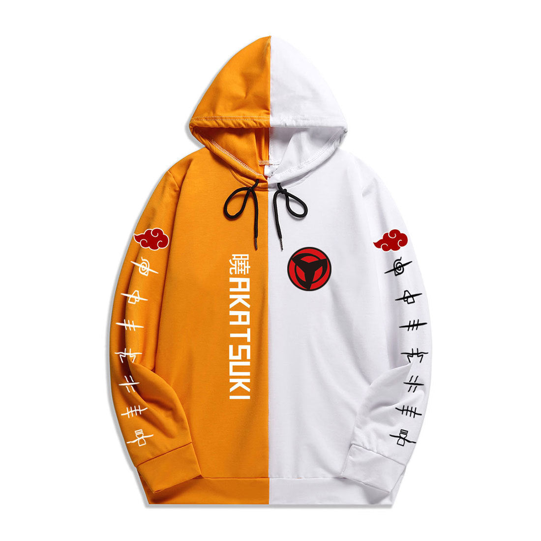 Unisxe Anime Printed Loose Color Block Hoodie