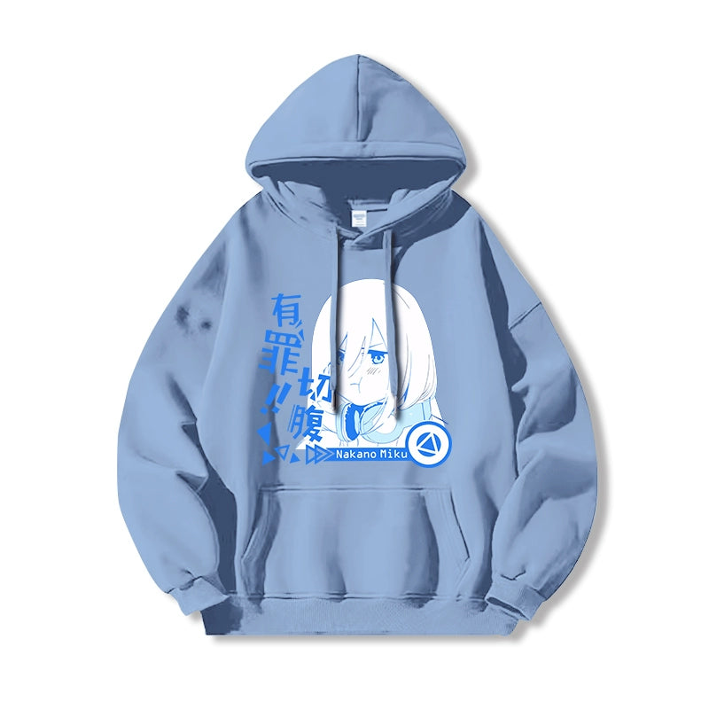 Men's Anime Nakano Print Loose Hoodie