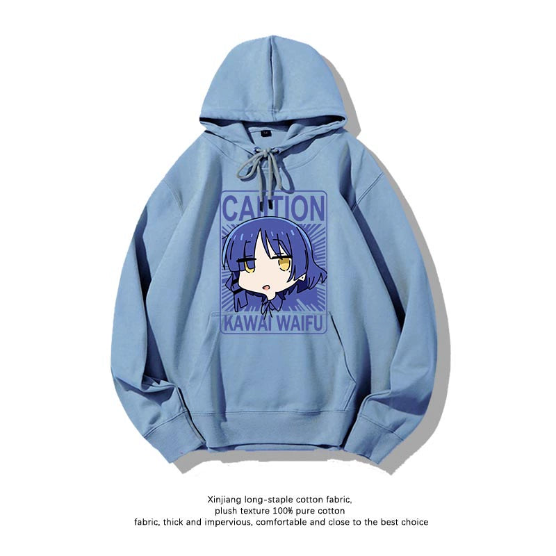 Casual Anime Bocchi Print Loose Hoodie